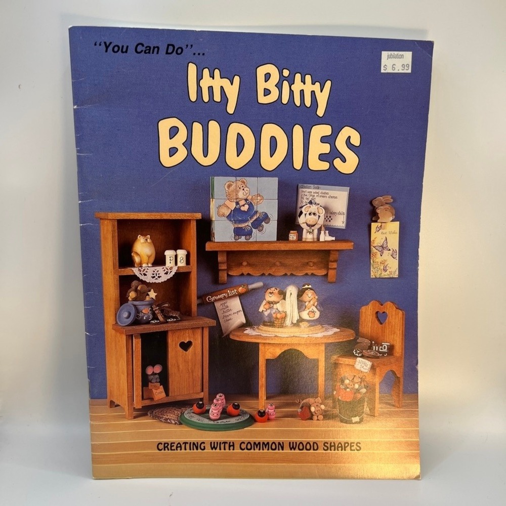 Provo Craft 1992 Itty Bitty Buddies Crafting w Common‎ Wood Shape Book
